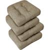 imagedownluxe Chair Cushions for Dining Chairs 4 Pack Tufted Indoor Chair Pads with NonSlip Bottom UShaped Kitchen Chair Cushions 17quotx17quotx4quot KhakiKhaki