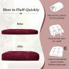 imagedownluxe Chair Cushions for Dining Chairs 4 Pack Tufted Indoor Chair Pads with NonSlip Bottom UShaped Kitchen Chair Cushions 17quotx17quotx4quot KhakiBurgundy