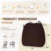 imagedownluxe Chair Cushions for Dining Chairs Waterproof Kitchen Chair Pads NonSlip Dining Seat Cushion with Ties 17quot x 16quot x 25quot Burgundy 4 PackBrown