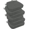 imagedownluxe Chair Cushions for Dining Chairs Waterproof Kitchen Chair Pads NonSlip Dining Seat Cushion with Ties 17quot x 16quot x 25quot Burgundy 4 PackDark Grey