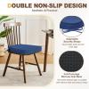 imagedownluxe Chair Cushions for Dining Chairs Waterproof Kitchen Chair Pads NonSlip Dining Seat Cushion with Ties 17quot x 16quot x 25quot Burgundy 4 PackBlue