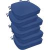 imagedownluxe Chair Cushions for Dining Chairs Waterproof Kitchen Chair Pads NonSlip Dining Seat Cushion with Ties 17quot x 16quot x 25quot Burgundy 4 PackBlue