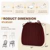 imagedownluxe Chair Cushions for Dining Chairs Waterproof Kitchen Chair Pads NonSlip Dining Seat Cushion with Ties 17quot x 16quot x 25quot Burgundy 4 PackBurgundy