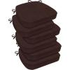 imagedownluxe Chair Cushions for Dining Chairs Waterproof Kitchen Chair Pads NonSlip Dining Seat Cushion with Ties 17quot x 16quot x 25quot Burgundy 4 PackBrown