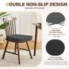 imagedownluxe Chair Cushions for Dining Chairs Waterproof Kitchen Chair Pads NonSlip Dining Seat Cushion with Ties 17quot x 16quot x 25quot Burgundy 4 PackDark Grey