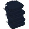 imagedownluxe Chair Cushions for Dining Chairs Waterproof Kitchen Chair Pads NonSlip Dining Seat Cushion with Ties 17quot x 16quot x 25quot Burgundy 4 PackNavy