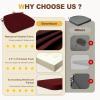 imagedownluxe Chair Cushions for Dining Chairs Waterproof Kitchen Chair Pads NonSlip Dining Seat Cushion with Ties 17quot x 16quot x 25quot Burgundy 4 PackBurgundy