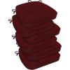 imagedownluxe Chair Cushions for Dining Chairs Waterproof Kitchen Chair Pads NonSlip Dining Seat Cushion with Ties 17quot x 16quot x 25quot Burgundy 4 PackBurgundy
