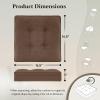 imagedownluxe Chair Cushions for Dining Chairs with Ties NonSlip Memory Foam Kitchen Chair Cushions Tufted Seat Cushions for Kitchen Chairs DualLayer Chair Pads 165 x 165 x 3 Set of 4 Brown