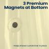 imagedownluxe Clear Shower Curtain Liner PEVA Lightweight Plastic Shower Liner with 3 Magnets 72quot x 72quot Waterproof Bathroom CurtainBeige