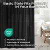 imagedownluxe Clear Shower Curtain Liner PEVA Lightweight Plastic Shower Liner with 3 Magnets 72quot x 72quot Waterproof Bathroom CurtainBlack