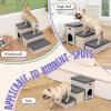 imagedownluxe Dog Stairs for Small Dogs Foldable Dog Steps for Bed Sofa and Chair NonSlip Pet Steps with Cat Scratcher and Condo 3Step Pet Stairs GreyBeigeGreyBeige