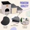 imagedownluxe Dog Stairs for Small Dogs Foldable Dog Steps for Bed Sofa and Chair NonSlip Pet Steps with Cat Scratcher and Condo 3Step Pet Stairs GreyBeigeGreyBeige