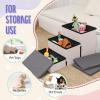 imagedownluxe Dog Stairs for Small Dogs Foldable Dog Steps for Bed Sofa and Chair NonSlip Pet Steps with Cat Scratcher and Condo 3Step Pet Stairs GreyBeigeGreyBeige