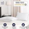 imagedownluxe Down Alternative Pillows King Size Set of 2  Hotel Collection Soft Bed Pillows for Sleeping Perfect for Side Back and Stomach Sleepers 20 X 36Vertical Stripes