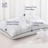 imagedownluxe Down Alternative Pillows King Size Set of 2  Hotel Collection Soft Bed Pillows for Sleeping Perfect for Side Back and Stomach Sleepers 20 X 36Vertical Stripes