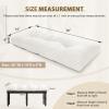 imagedownluxe Indoor Bench Cushion for Indoor Furniture NonSlip Tufted Overstuffed Textured Foam Bench Seat Cushion 36quot X 14quot X 4quot Brown 1 PackBeige