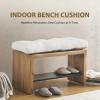 imagedownluxe Indoor Bench Cushion for Indoor Furniture NonSlip Tufted Overstuffed Textured Foam Bench Seat Cushion 36quot X 14quot X 4quot Brown 1 PackBeige