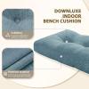 imagedownluxe Indoor Bench Cushion for Indoor Furniture NonSlip Tufted Overstuffed Textured Foam Bench Seat Cushion 36quot X 14quot X 4quot Brown 1 PackBlue