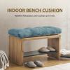 imagedownluxe Indoor Bench Cushion for Indoor Furniture NonSlip Tufted Overstuffed Textured Foam Bench Seat Cushion 36quot X 14quot X 4quot Brown 1 PackBlue