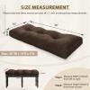 imagedownluxe Indoor Bench Cushion for Indoor Furniture NonSlip Tufted Overstuffed Textured Foam Bench Seat Cushion 36quot X 14quot X 4quot Brown 1 PackBrown
