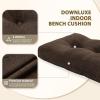 imagedownluxe Indoor Bench Cushion for Indoor Furniture NonSlip Tufted Overstuffed Textured Foam Bench Seat Cushion 36quot X 14quot X 4quot Brown 1 PackBrown