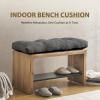 imagedownluxe Indoor Bench Cushion for Indoor Furniture NonSlip Tufted Overstuffed Textured Foam Bench Seat Cushion 36quot X 14quot X 4quot Brown 1 PackDark Grey