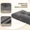 imagedownluxe Indoor Bench Cushion for Indoor Furniture NonSlip Tufted Overstuffed Textured Foam Bench Seat Cushion 36quot X 14quot X 4quot Brown 1 PackDark Grey