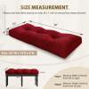 imagedownluxe Indoor Bench Cushion for Indoor Furniture NonSlip Tufted Overstuffed Textured Foam Bench Seat Cushion 36quot X 14quot X 4quot Brown 1 PackDeep Red