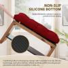 imagedownluxe Indoor Bench Cushion for Indoor Furniture NonSlip Tufted Overstuffed Textured Foam Bench Seat Cushion 36quot X 14quot X 4quot Brown 1 PackDeep Red