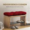 imagedownluxe Indoor Bench Cushion for Indoor Furniture NonSlip Tufted Overstuffed Textured Foam Bench Seat Cushion 36quot X 14quot X 4quot Brown 1 PackDeep Red