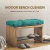 imagedownluxe Indoor Bench Cushion for Indoor Furniture NonSlip Tufted Overstuffed Textured Foam Bench Seat Cushion 36quot X 14quot X 4quot Brown 1 PackForest Green