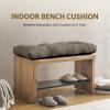 imagedownluxe Indoor Bench Cushion for Indoor Furniture NonSlip Tufted Overstuffed Textured Foam Bench Seat Cushion 36quot X 14quot X 4quot Brown 1 PackKhaki