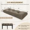 imagedownluxe Indoor Bench Cushion for Indoor Furniture NonSlip Tufted Overstuffed Textured Foam Bench Seat Cushion 36quot X 14quot X 4quot Brown 1 PackKhaki