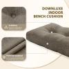 imagedownluxe Indoor Bench Cushion for Indoor Furniture NonSlip Tufted Overstuffed Textured Foam Bench Seat Cushion 36quot X 14quot X 4quot Brown 1 PackKhaki