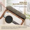 imagedownluxe Indoor Bench Cushion for Indoor Furniture NonSlip Tufted Overstuffed Textured Foam Bench Seat Cushion 36quot X 14quot X 4quot Brown 1 PackKhaki