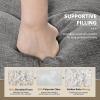 imagedownluxe Indoor Bench Cushion for Indoor Furniture NonSlip Tufted Overstuffed Textured Foam Bench Seat Cushion 36quot X 14quot X 4quot Brown 1 PackLight Grey