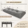 imagedownluxe Indoor Bench Cushion for Indoor Furniture NonSlip Tufted Overstuffed Textured Foam Bench Seat Cushion 36quot X 14quot X 4quot Brown 1 PackLight Grey