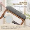 imagedownluxe Indoor Bench Cushion for Indoor Furniture NonSlip Tufted Overstuffed Textured Foam Bench Seat Cushion 36quot X 14quot X 4quot Brown 1 PackLight Grey