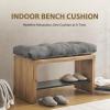 imagedownluxe Indoor Bench Cushion for Indoor Furniture NonSlip Tufted Overstuffed Textured Foam Bench Seat Cushion 36quot X 14quot X 4quot Brown 1 PackLight Grey