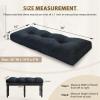 imagedownluxe Indoor Bench Cushion for Indoor Furniture NonSlip Tufted Overstuffed Textured Foam Bench Seat Cushion 36quot X 14quot X 4quot Brown 1 PackNavy