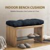 imagedownluxe Indoor Bench Cushion for Indoor Furniture NonSlip Tufted Overstuffed Textured Foam Bench Seat Cushion 36quot X 14quot X 4quot Brown 1 PackNavy