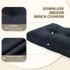 imagedownluxe Indoor Bench Cushion for Indoor Furniture NonSlip Tufted Overstuffed Textured Foam Bench Seat Cushion 36quot X 14quot X 4quot Brown 1 PackNavy
