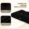 imagedownluxe Indoor Bench Cushion for Indoor Furniture NonSlip Tufted Overstuffed Textured Foam Bench Seat Cushion 36quot X 14quot X 4quot Brown 1 PackPure Black