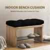 imagedownluxe Indoor Bench Cushion for Indoor Furniture NonSlip Tufted Overstuffed Textured Foam Bench Seat Cushion 36quot X 14quot X 4quot Brown 1 PackPure Black