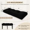 imagedownluxe Indoor Bench Cushion for Indoor Furniture NonSlip Tufted Overstuffed Textured Foam Bench Seat Cushion 36quot X 14quot X 4quot Brown 1 PackPure Black