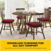 imagedownluxe Indoor Chair Cushions for Dining Chairs Soft and Comfortable Textured Foam Kitchen Chair Pads with Ties and NonSlip Backing 16quot x 16quot x 2quot Dark Grey 4 PackRed