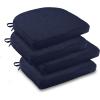 imagedownluxe Indoor Chair Cushions for Dining Chairs Soft and Comfortable Textured Foam Kitchen Chair Pads with Ties and NonSlip Backing 16quot x 16quot x 2quot Dark Grey 4 PackNavy