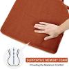 imagedownluxe Indoor Chair Cushions for Dining Chairs Soft and Comfortable Textured Foam Kitchen Chair Pads with Ties and NonSlip Backing 16quot x 16quot x 2quot Dark Grey 4 PackOrange