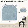 imagedownluxe Indoor Chair Cushions for Dining Chairs Soft and Comfortable Textured Foam Kitchen Chair Pads with Ties and NonSlip Backing 16quot x 16quot x 2quot Dark Grey 4 PackLight Blue
